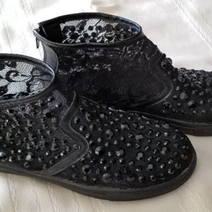 Beautiful summer BLACK LACE with SPIKES  sneakers